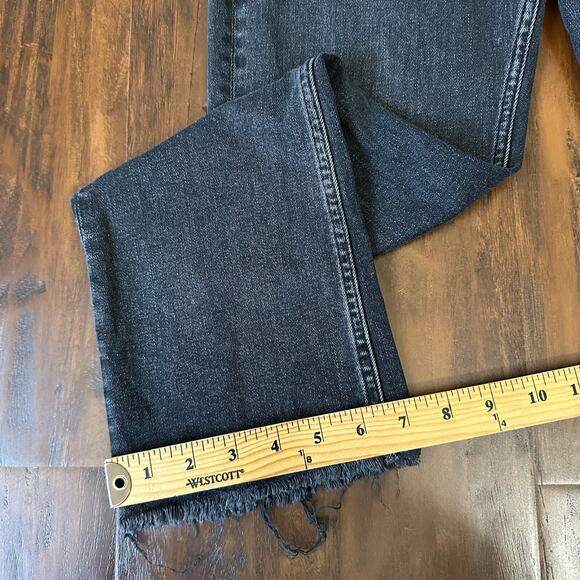 EVERLANE Kick Crop Jeans Charcoal High Rise Bootcut Frayed Grunge - Picture 15 of 15